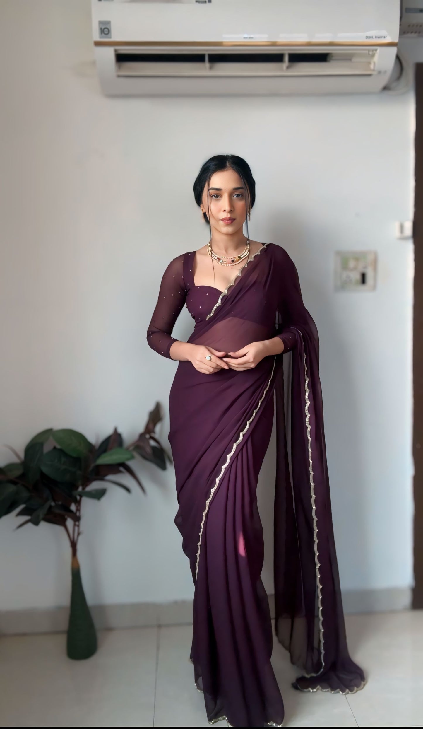 Georgette bollywood saree 🌈