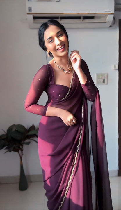 Georgette bollywood saree 🌈