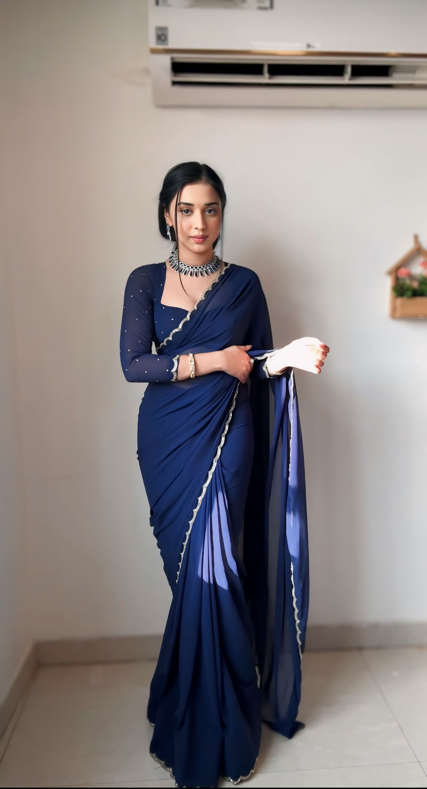 Georgette bollywood saree 💙 blue