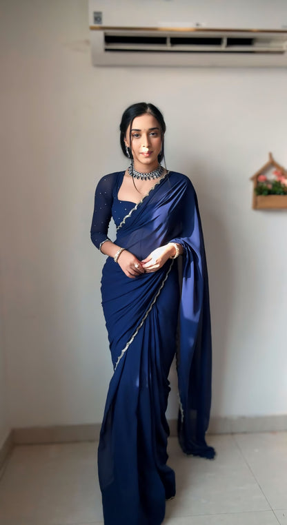 Georgette bollywood saree 💙 blue