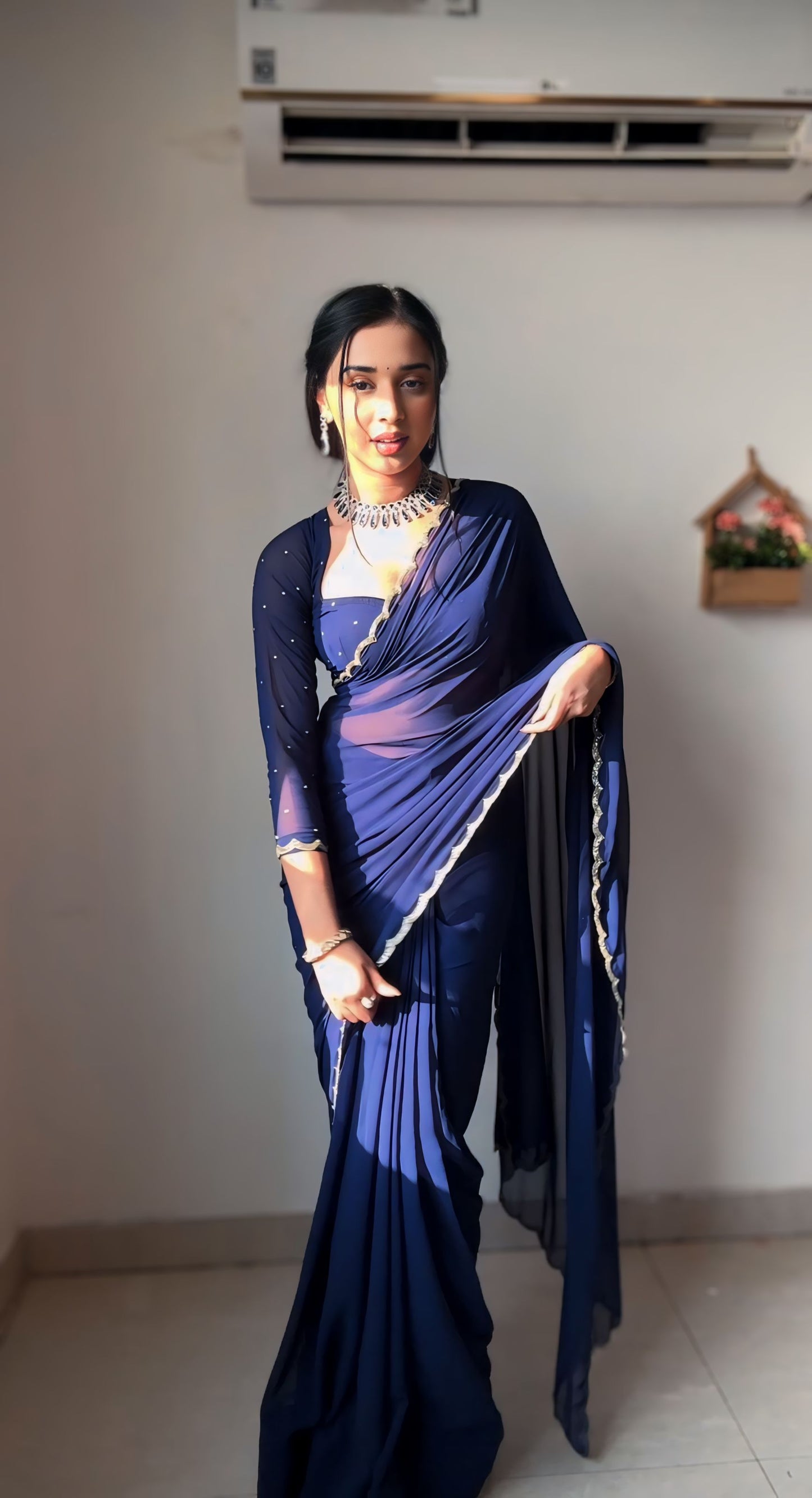 Georgette bollywood saree 💙 blue