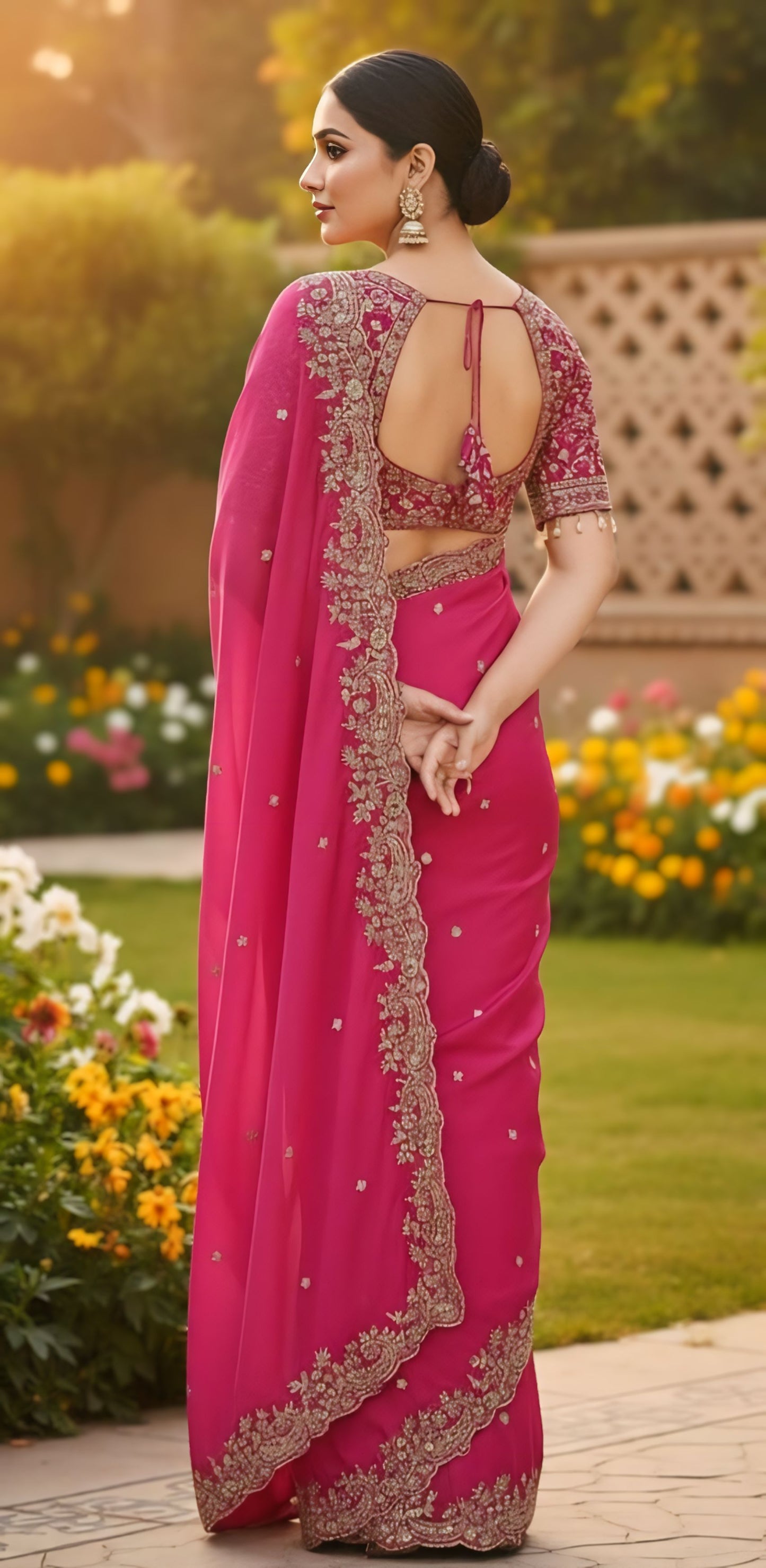 Women softpink purple embroidered saree