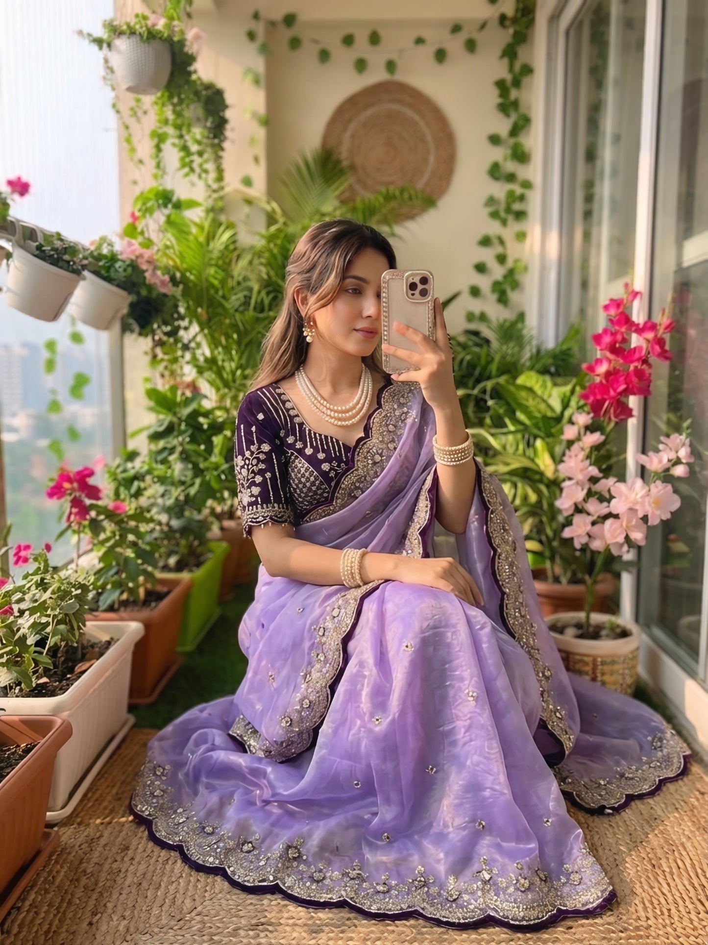 Women embroidered designer saree 💙