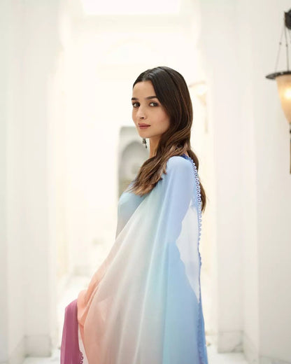 Rainbow shade bollywood saree 🌈