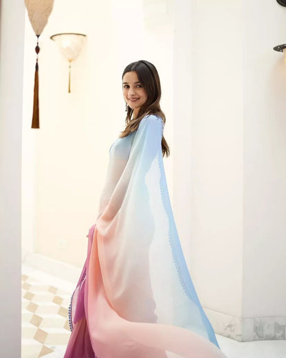Rainbow shade bollywood saree 🌈