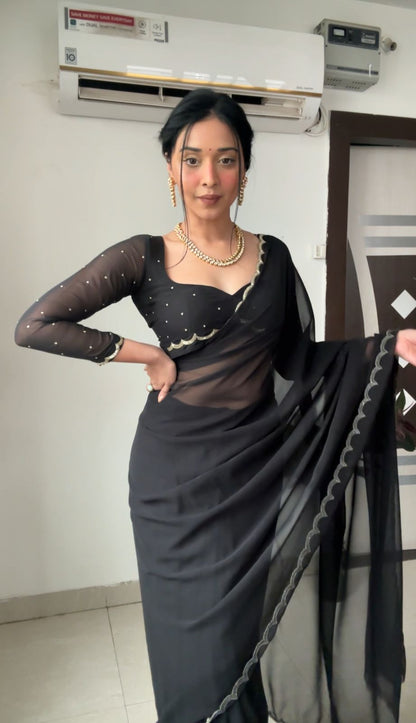 Party wear saree to wear black saree