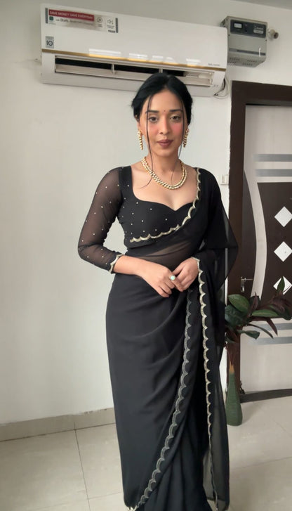 Party wear saree to wear black saree