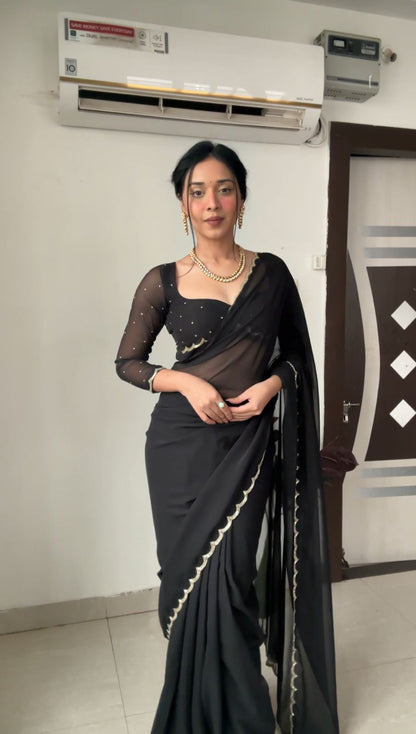 Party wear saree to wear black saree