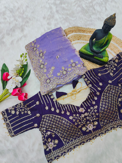 Women embroidered designer saree 💙