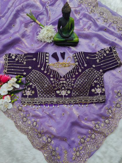 Women embroidered designer saree 💙