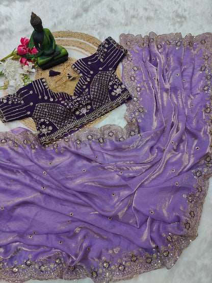 Women embroidered designer saree 💙