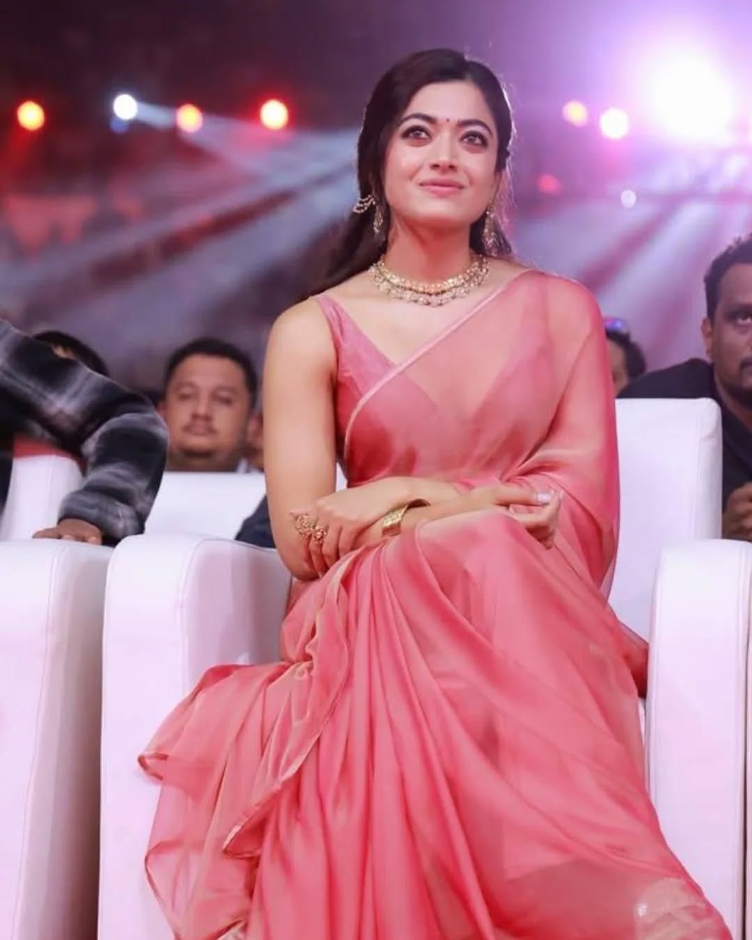 Dreamy peach fendi saree