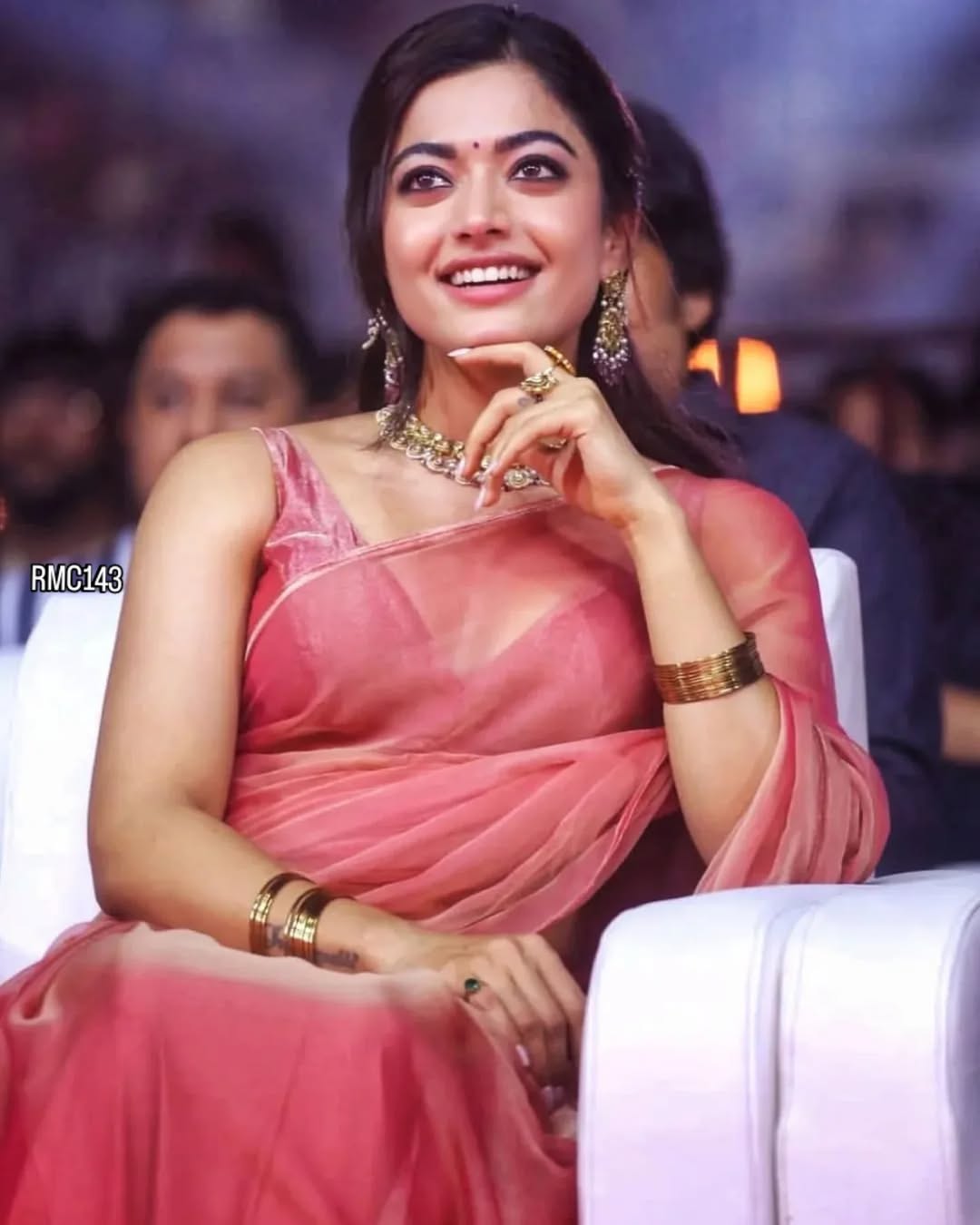 Dreamy peach fendi saree