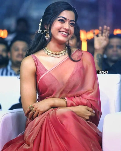 Dreamy peach fendi saree