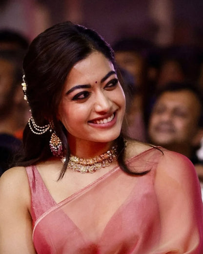 Dreamy peach fendi saree