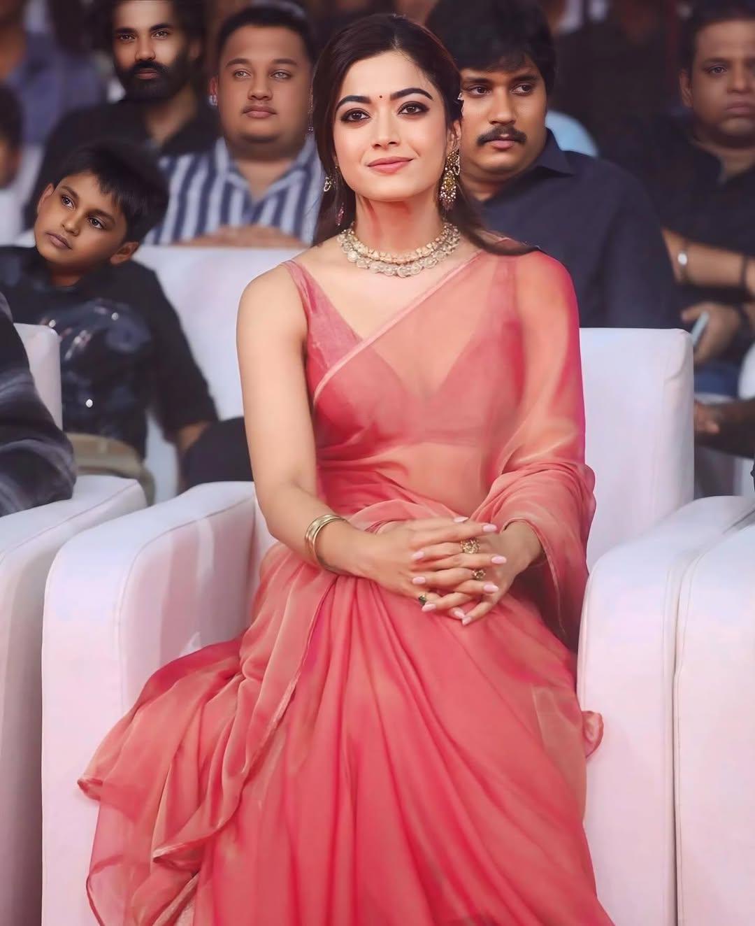 Dreamy peach fendi saree