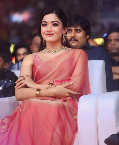 Dreamy peach fendi saree