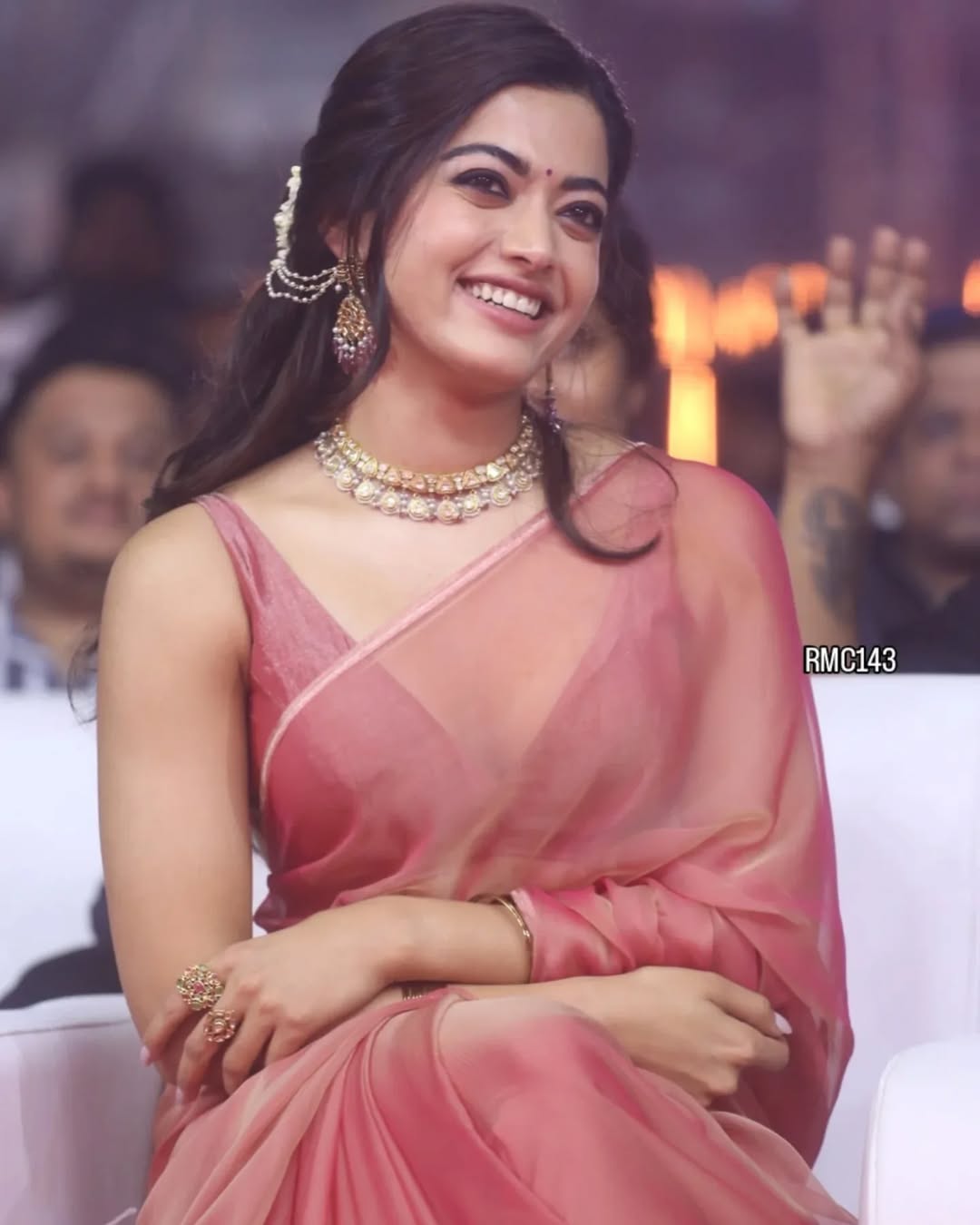 Dreamy peach fendi saree