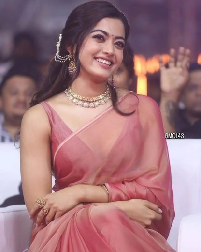 Dreamy peach fendi saree