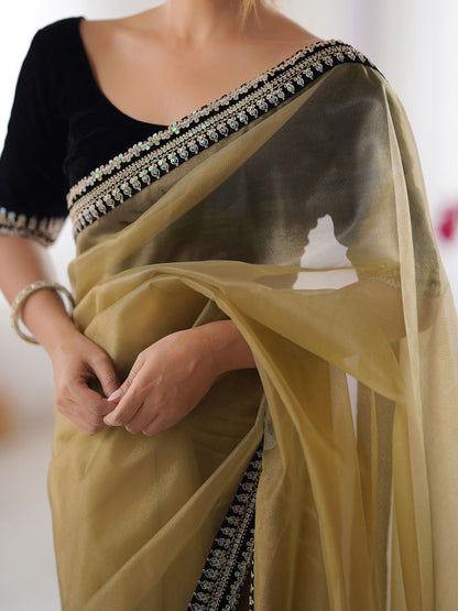 Elegant organza saree designer