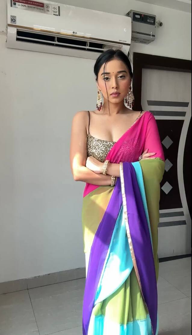 Multiple Alia Bhatt bollywood rainbow soft georgette saree 💫